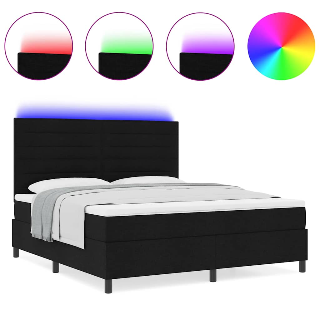 Boxspringbett mit Matratze Schwarz 160 x 200 cm Stoff