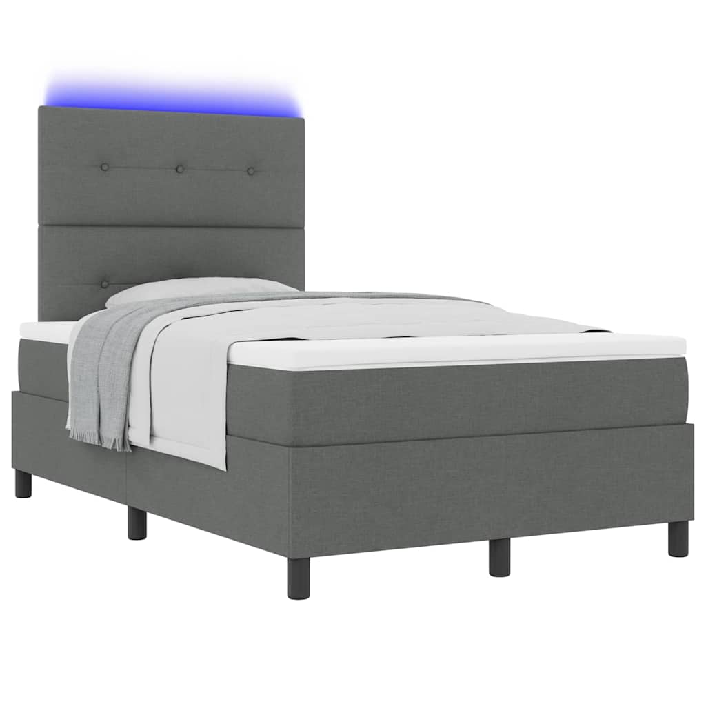 Boxspringbett mit Matratze Dunkelgrau 120 x 200 cm Stoff
