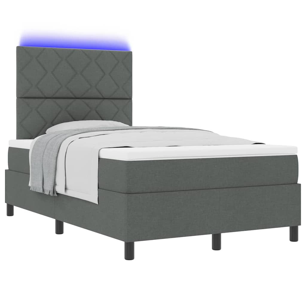 Boxspringbett mit Matratze Dunkelgrau 120 x 200 cm Stoff