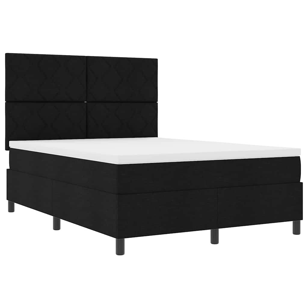 Boxspringbett mit Matratze Schwarz 160 x 200 cm Stoff
