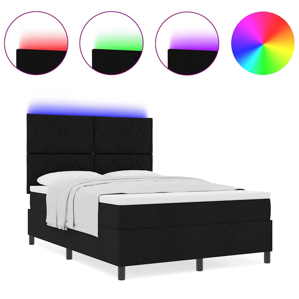 Boxspringbett mit Matratze Schwarz 160 x 200 cm Stoff