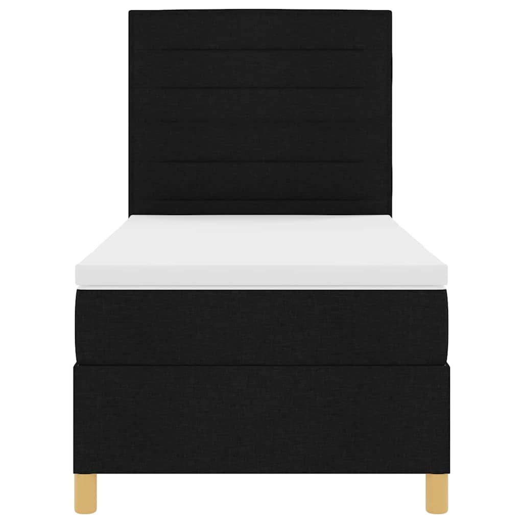Boxspringbett mit Matratze Schwarz 90 x 190 cm Stoff