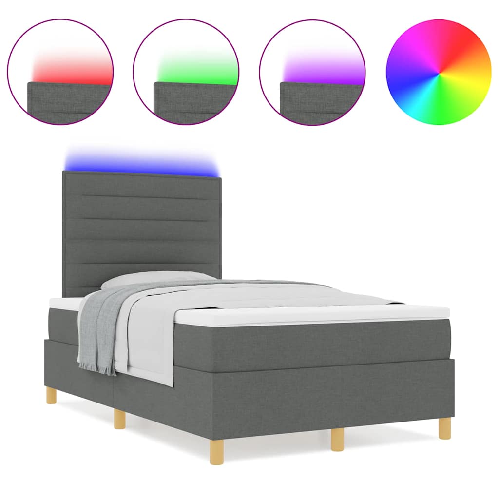 Boxspringbett mit Matratze Dunkelgrau 120 x 200 cm Stoff
