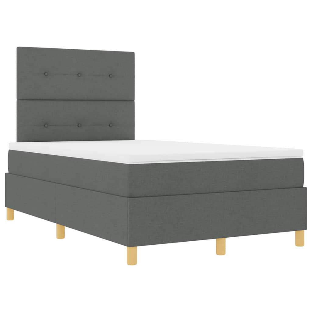 Boxspringbett mit Matratze Dunkelgrau 120 x 200 cm Stoff
