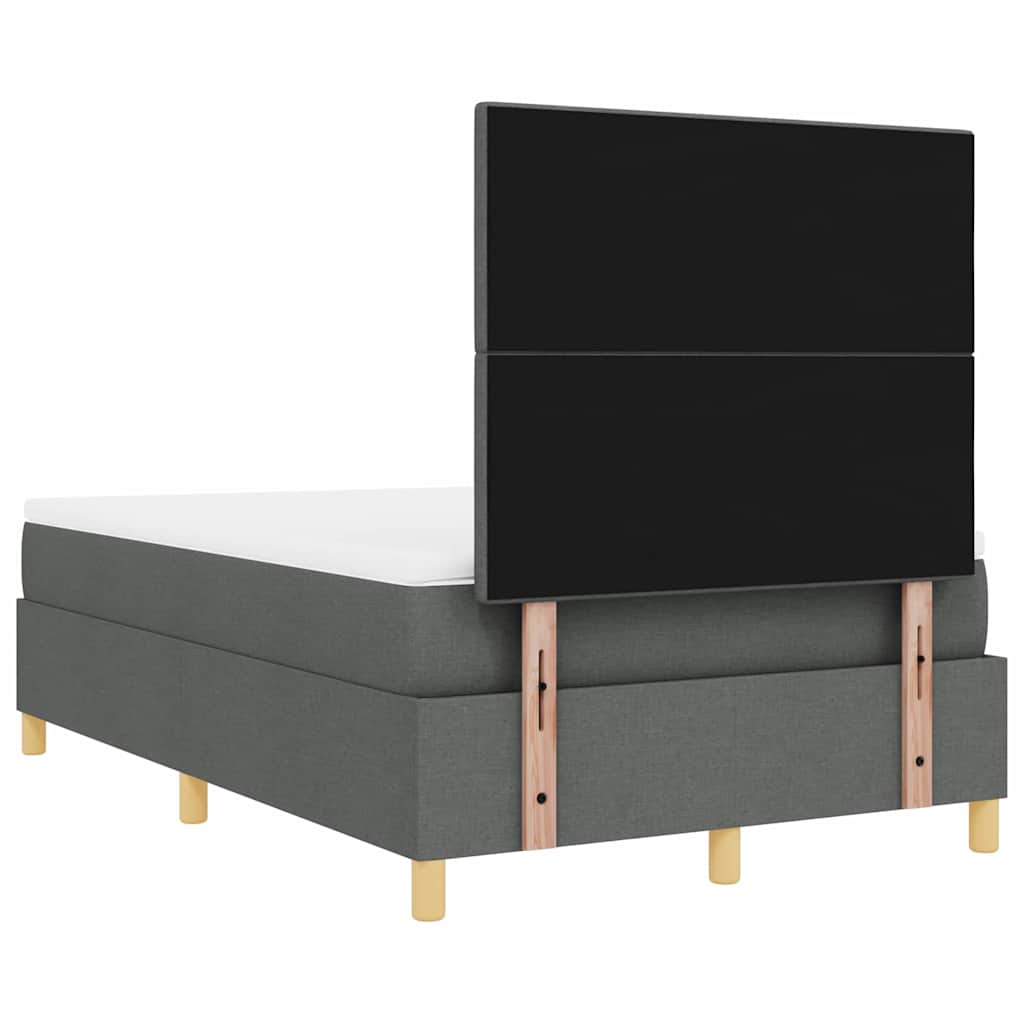 Boxspringbett mit Matratze Dunkelgrau 120 x 200 cm Stoff