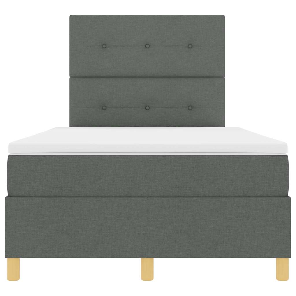 Boxspringbett mit Matratze Dunkelgrau 120 x 200 cm Stoff