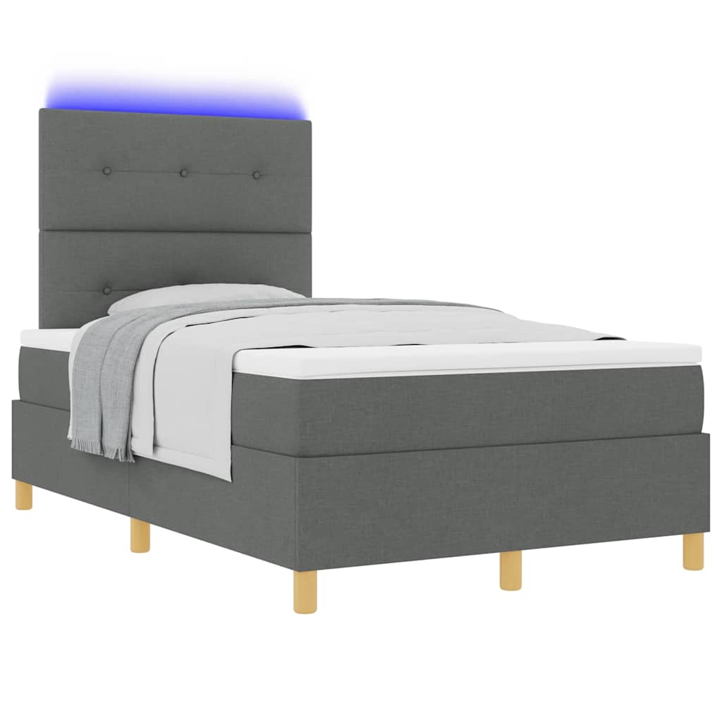 Boxspringbett mit Matratze Dunkelgrau 120 x 200 cm Stoff