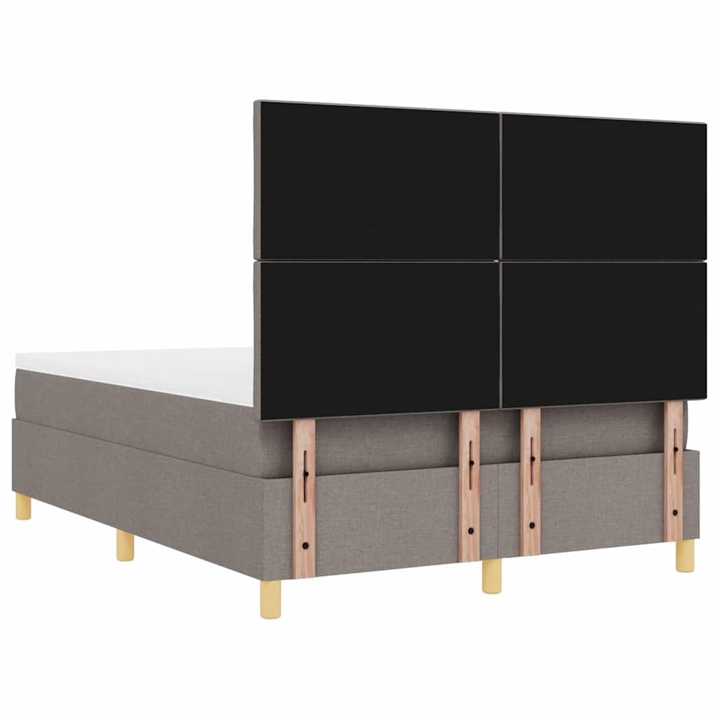 Boxspringbett mit Matratze Taupe 140 x 190 cm Stoff