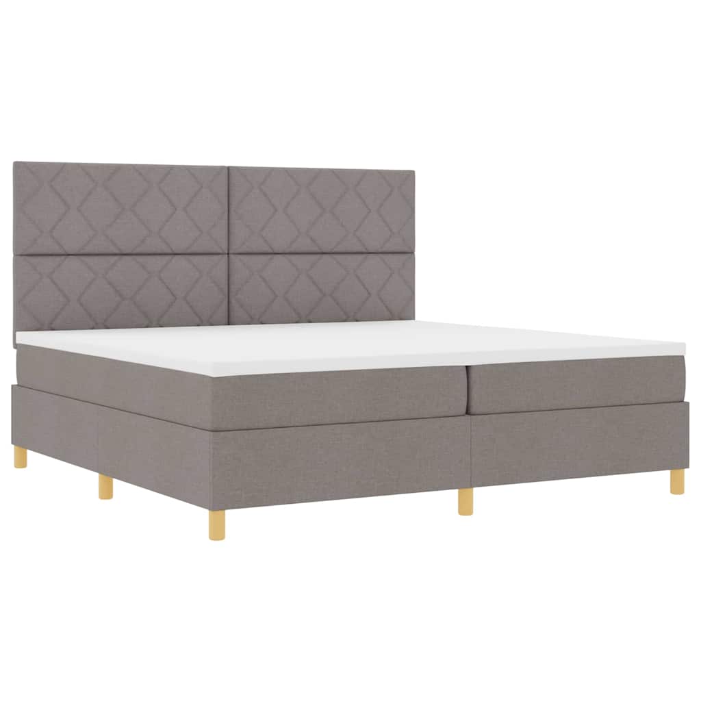 Boxspringbett mit Matratze Taupe 200 x 200 cm Stoff