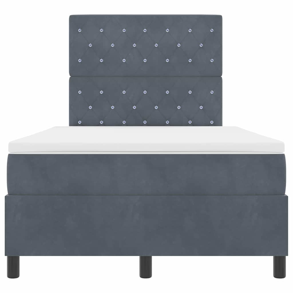 Boxspringbett mit Matratze Dunkelgrau 120 x 200 cm Samt