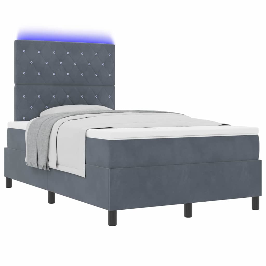 Boxspringbett mit Matratze Dunkelgrau 120 x 200 cm Samt
