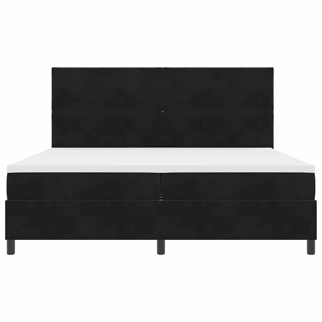 Boxspringbett mit Matratze Schwarz 200 x 200 cm Samt