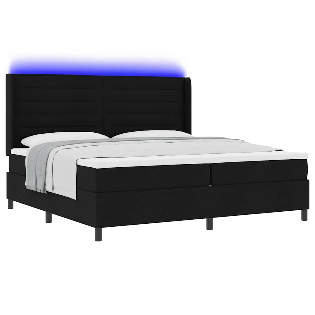 Boxspringbett mit Matratze Schwarz 200 x 200 cm Stoff