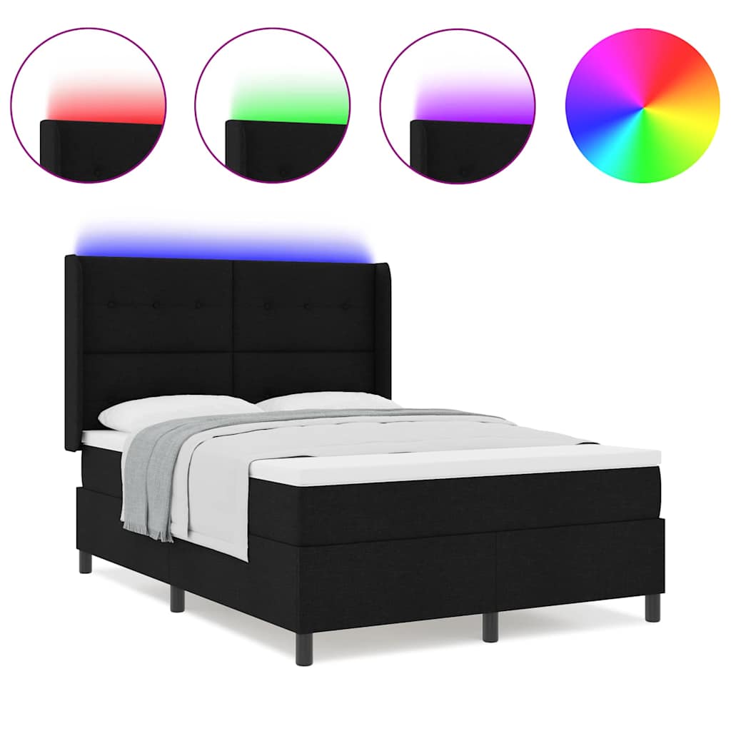 Boxspringbett mit Matratze Schwarz 160 x 200 cm Stoff