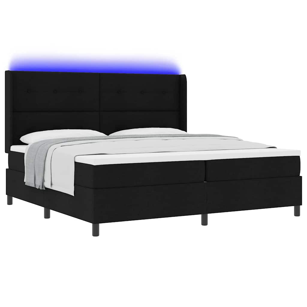Boxspringbett mit Matratze Schwarz 200 x 200 cm Stoff