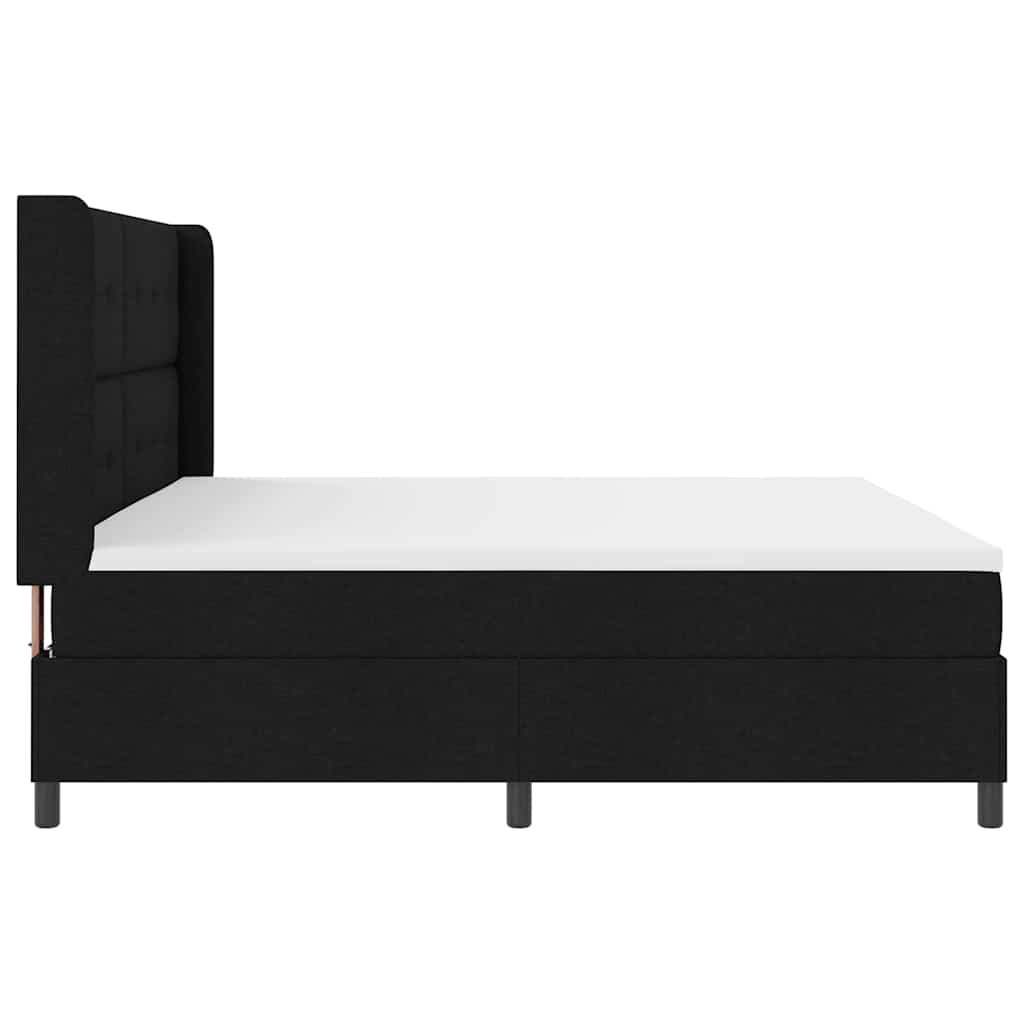 Boxspringbett mit Matratze Schwarz 200 x 200 cm Stoff