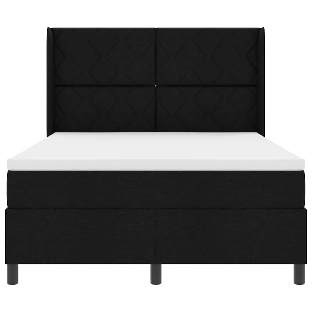 Boxspringbett mit Matratze Schwarz 160 x 200 cm Stoff