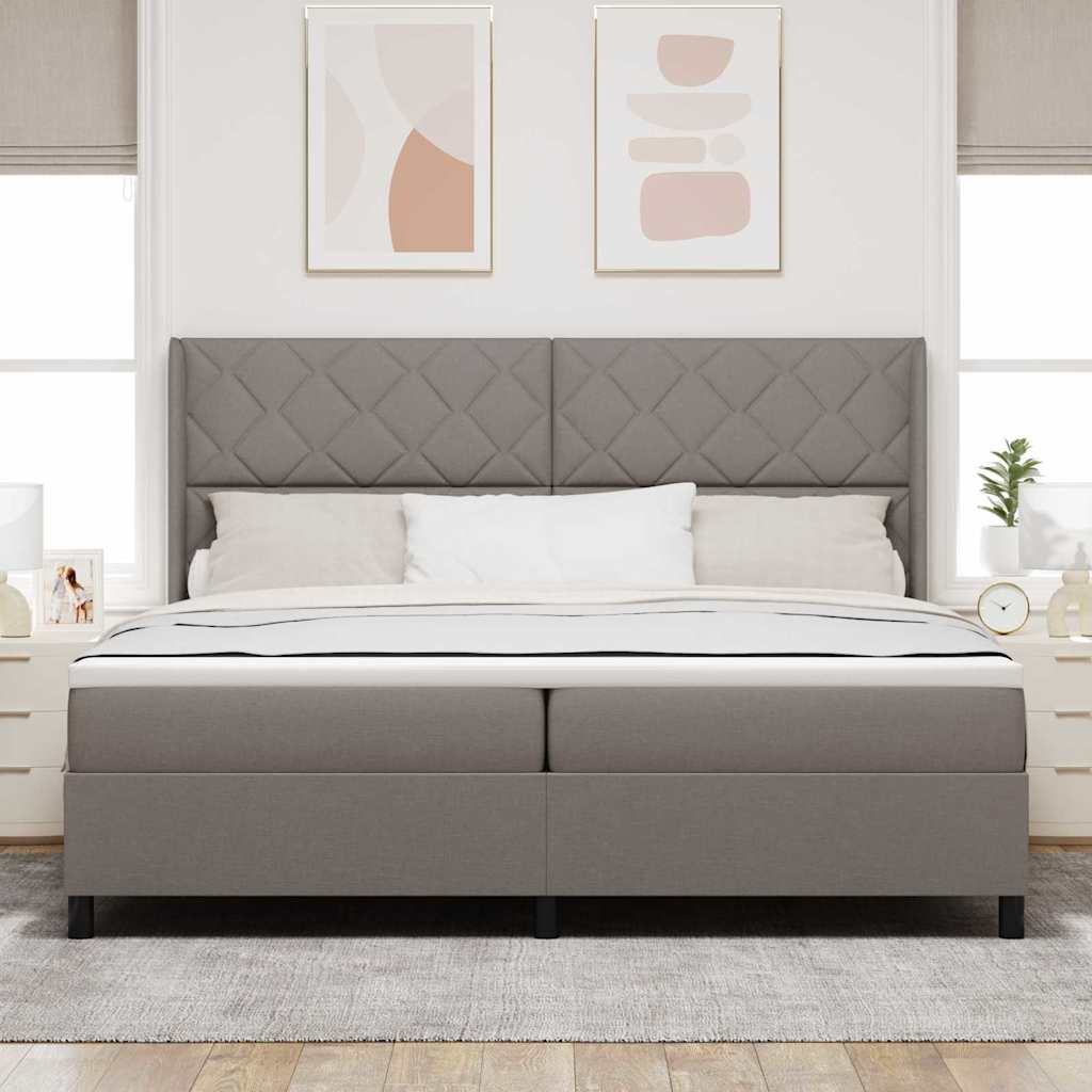 Boxspringbett mit Matratze Taupe 200 x 200 cm Stoff