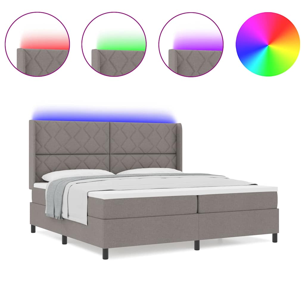 Boxspringbett mit Matratze Taupe 200 x 200 cm Stoff