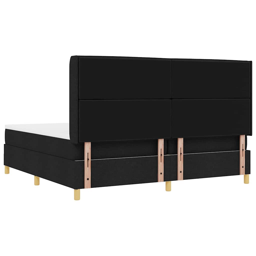 Boxspringbett mit Matratze Schwarz 200 x 200 cm Stoff