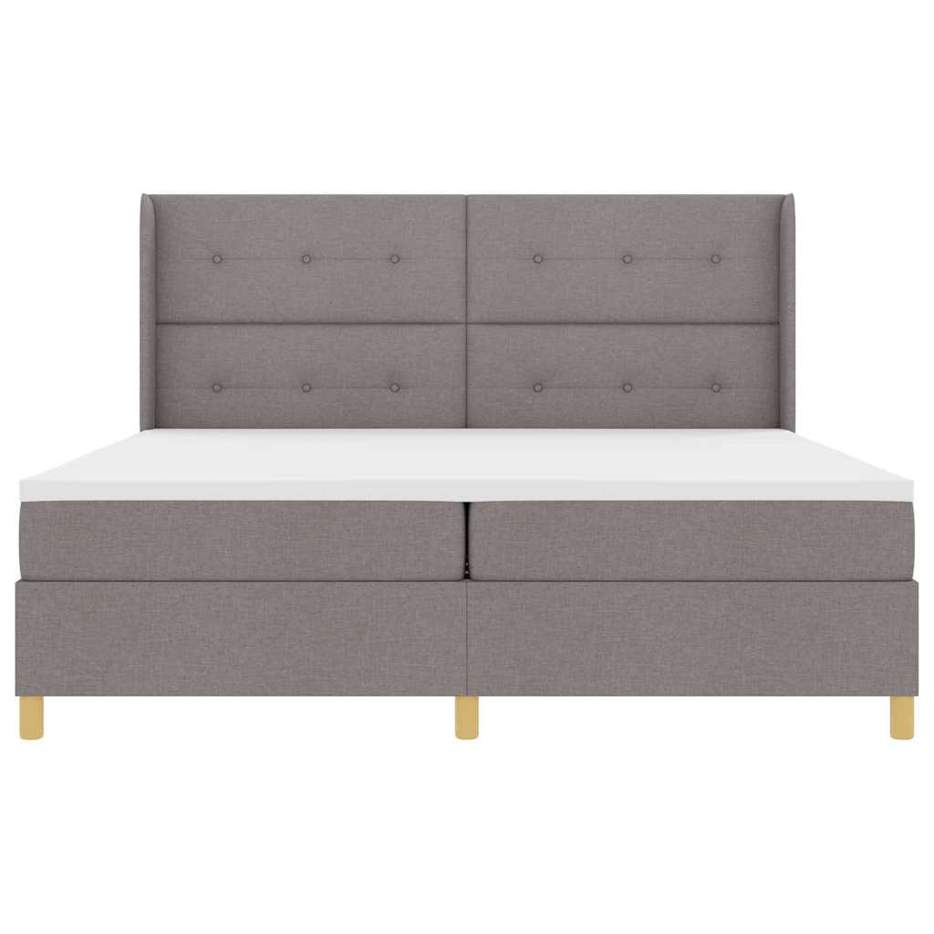Boxspringbett mit Matratze Taupe 200 x 200 cm Stoff