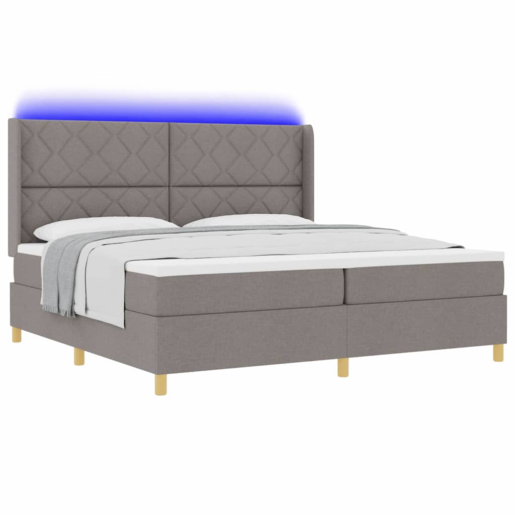 Boxspringbett mit Matratze Taupe 200 x 200 cm Stoff