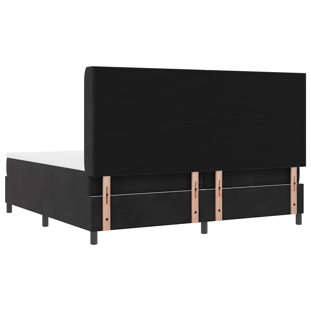 LED Boxspringbett mit Matratze Schwarz 200 x 200 cm Samt