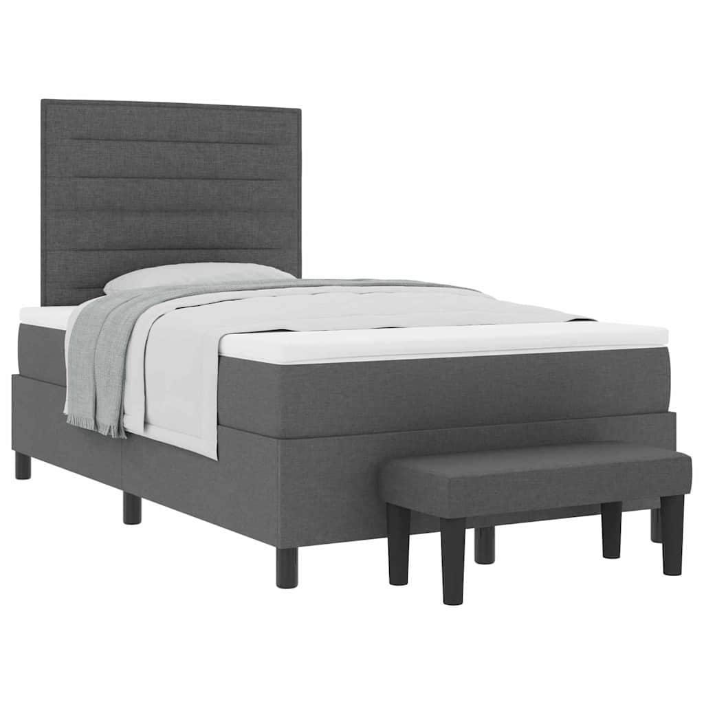 Boxspringbett mit Matratze Dunkelgrau 120 x 200 cm Stoff