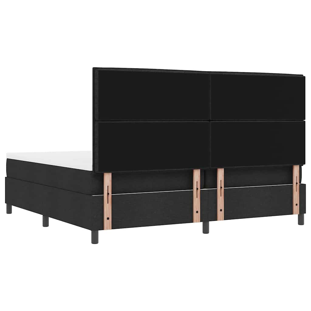 Boxspringbett mit Matratze Schwarz 200 x 200 cm Stoff