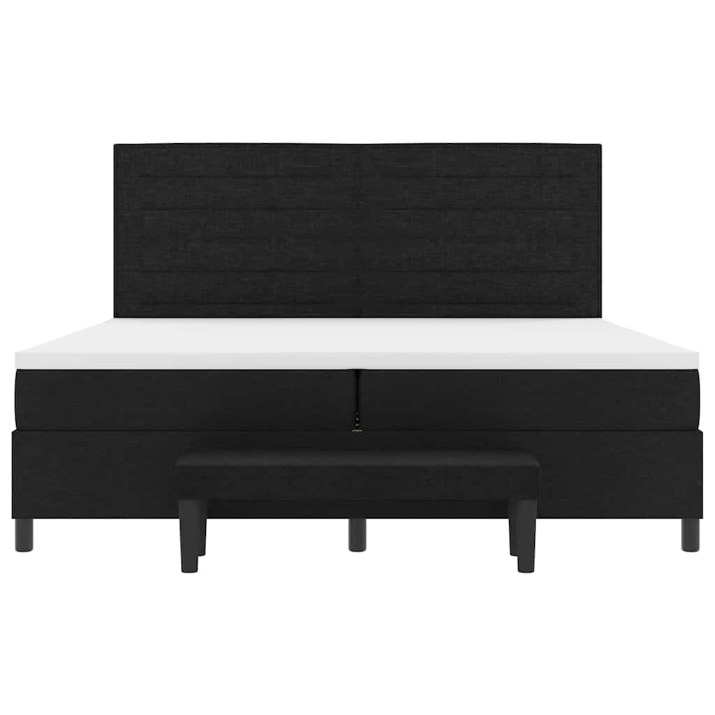 Boxspringbett mit Matratze Schwarz 200 x 200 cm Stoff
