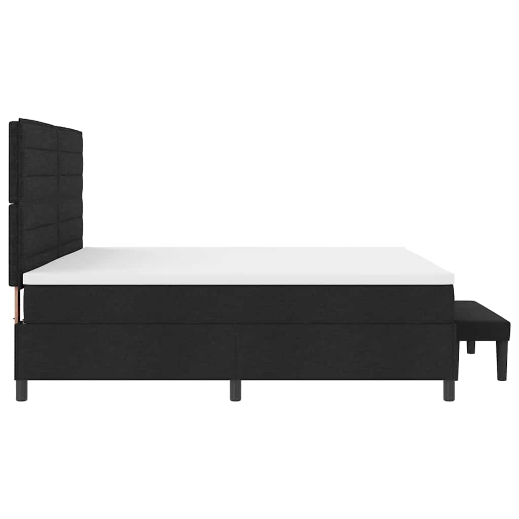 Boxspringbett mit Matratze Schwarz 200 x 200 cm Stoff