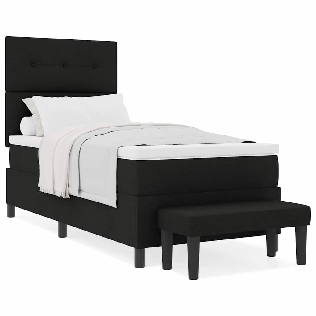 Boxspringbett mit Matratze Schwarz 90 x 190 cm Stoff