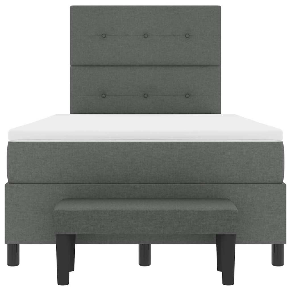 Boxspringbett mit Matratze Dunkelgrau 120 x 200 cm Stoff