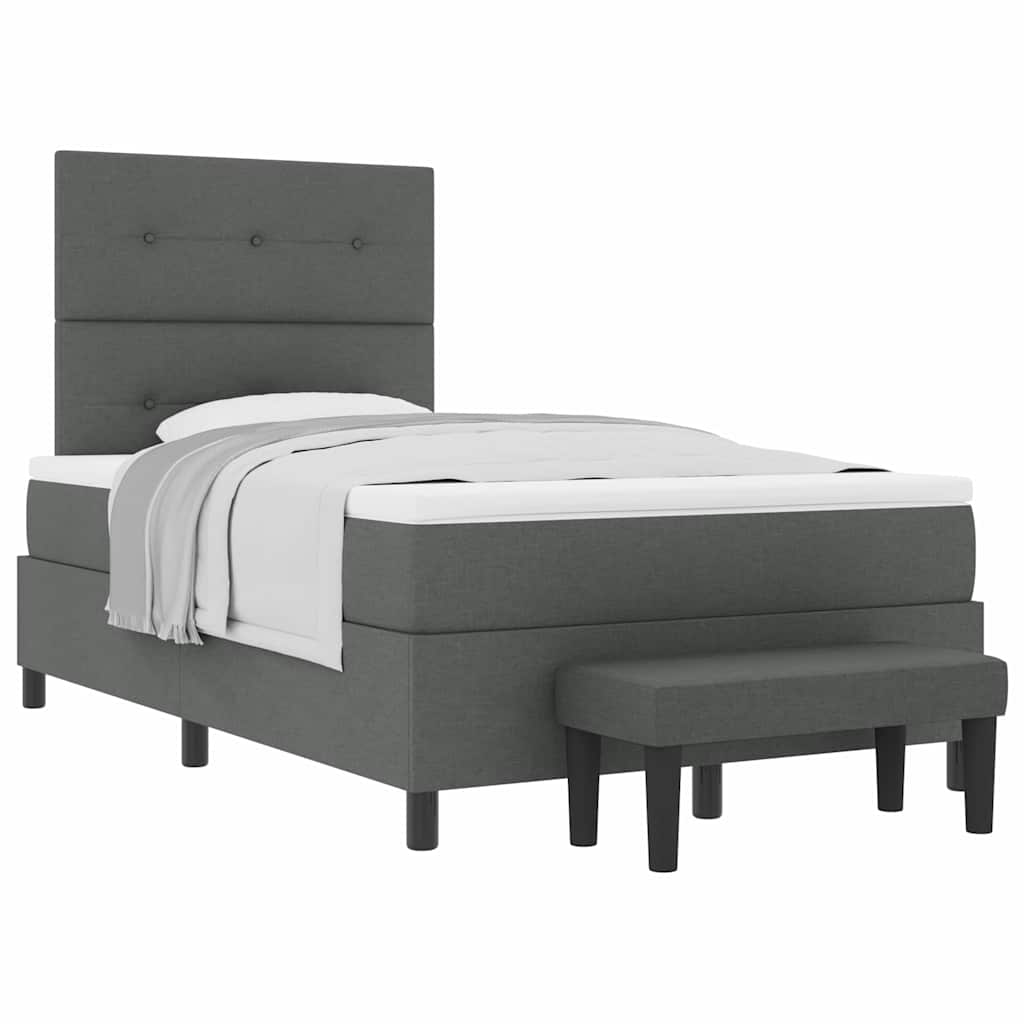 Boxspringbett mit Matratze Dunkelgrau 120 x 200 cm Stoff