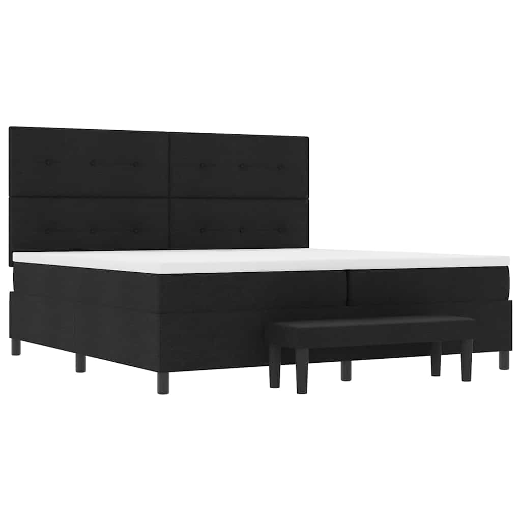 Boxspringbett mit Matratze Schwarz 200 x 200 cm Stoff