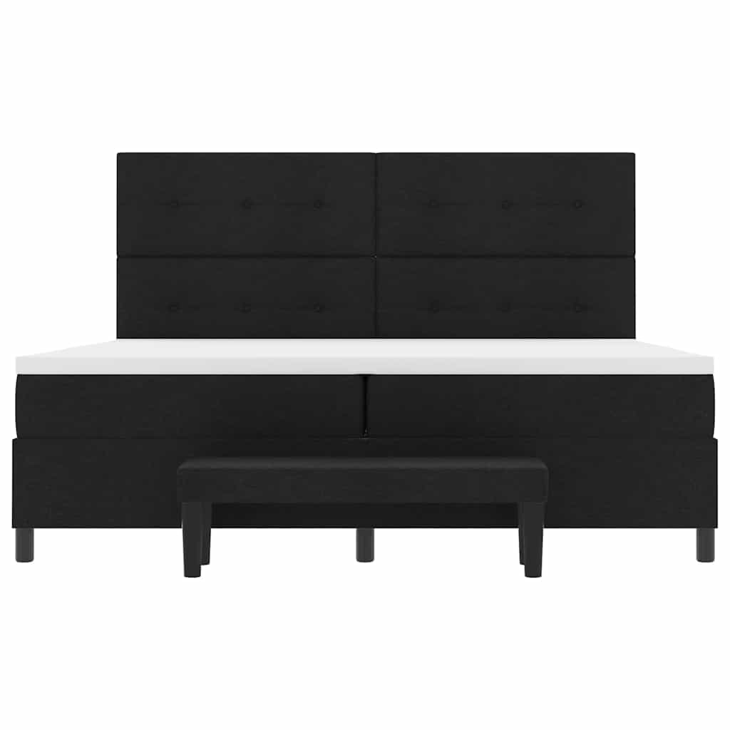 Boxspringbett mit Matratze Schwarz 200 x 200 cm Stoff
