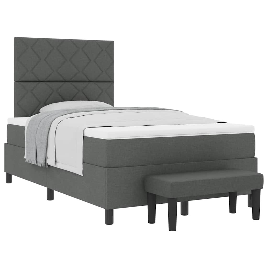 Boxspringbett mit Matratze Dunkelgrau 120 x 190 cm Stoff