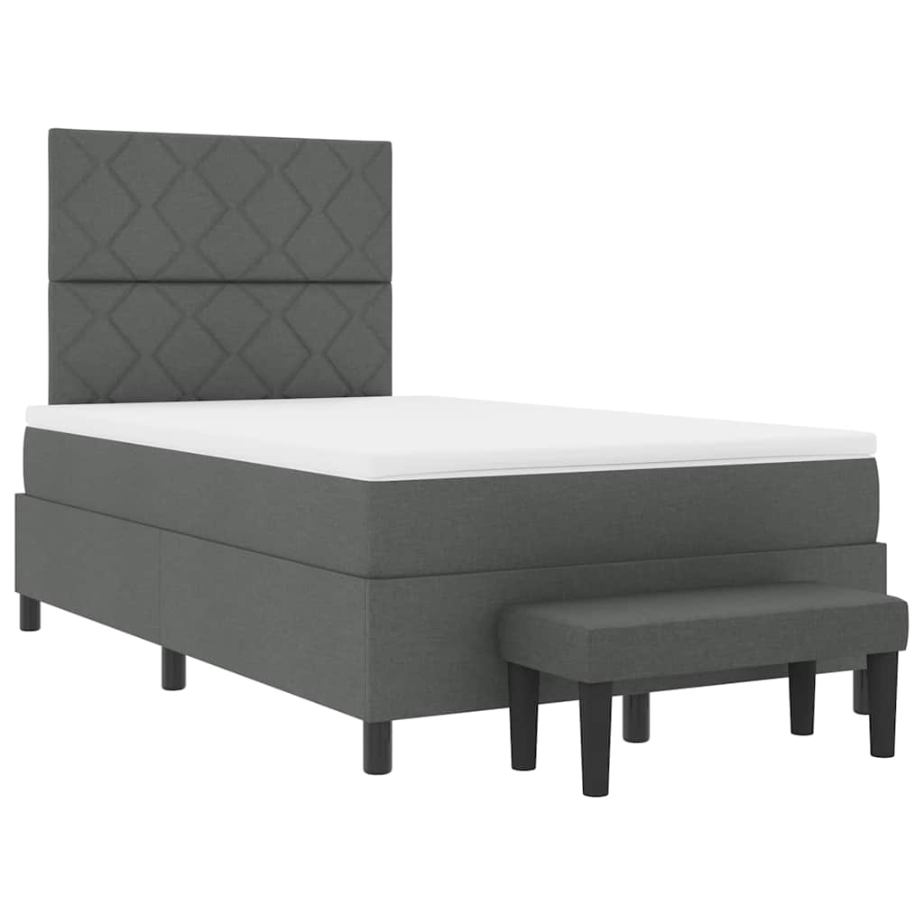 Boxspringbett mit Matratze Dunkelgrau 120 x 200 cm Stoff