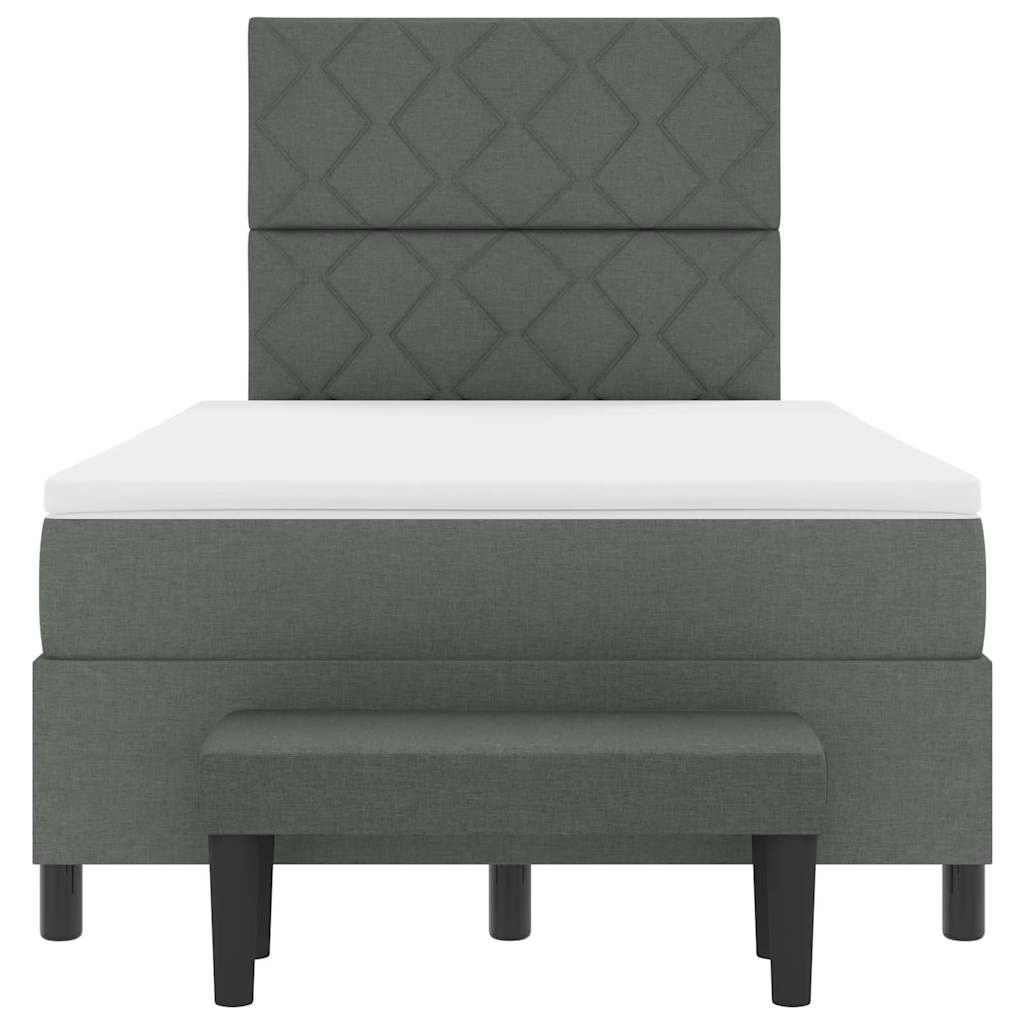 Boxspringbett mit Matratze Dunkelgrau 120 x 200 cm Stoff