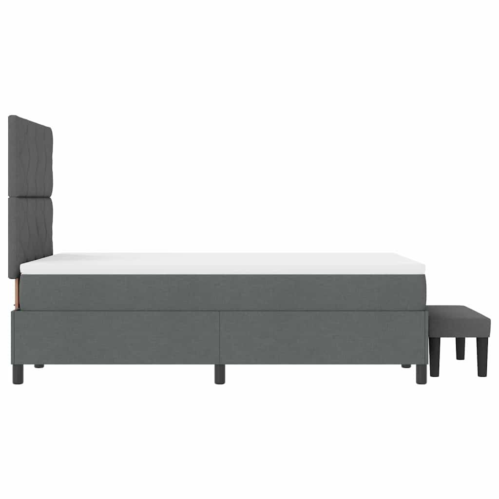 Boxspringbett mit Matratze Dunkelgrau 120 x 200 cm Stoff