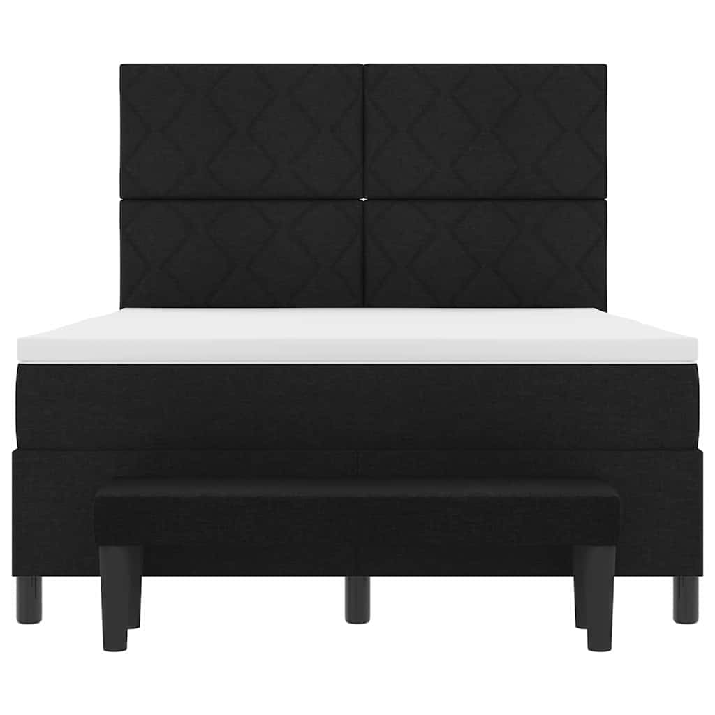 Boxspringbett mit Matratze Schwarz 160 x 200 cm Stoff