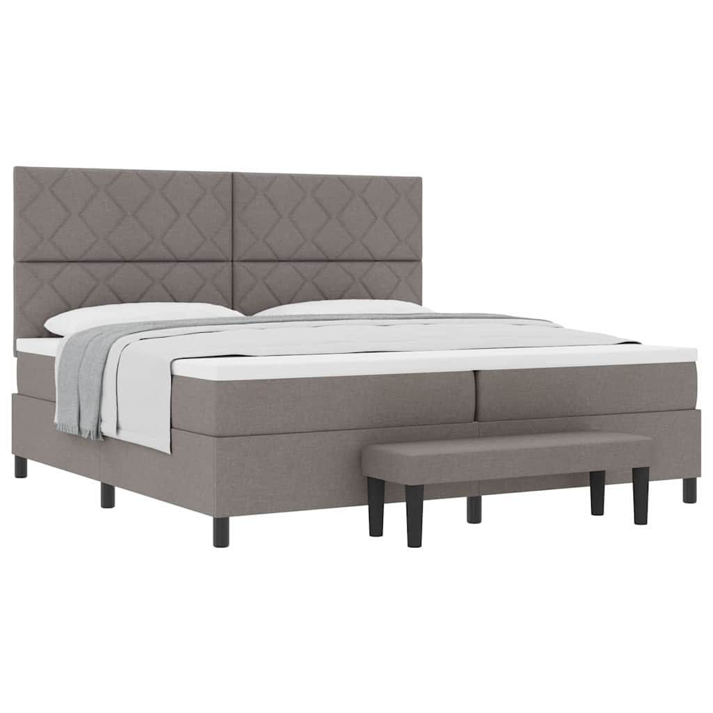 Boxspringbett mit Matratze Taupe 200 x 200 cm Stoff