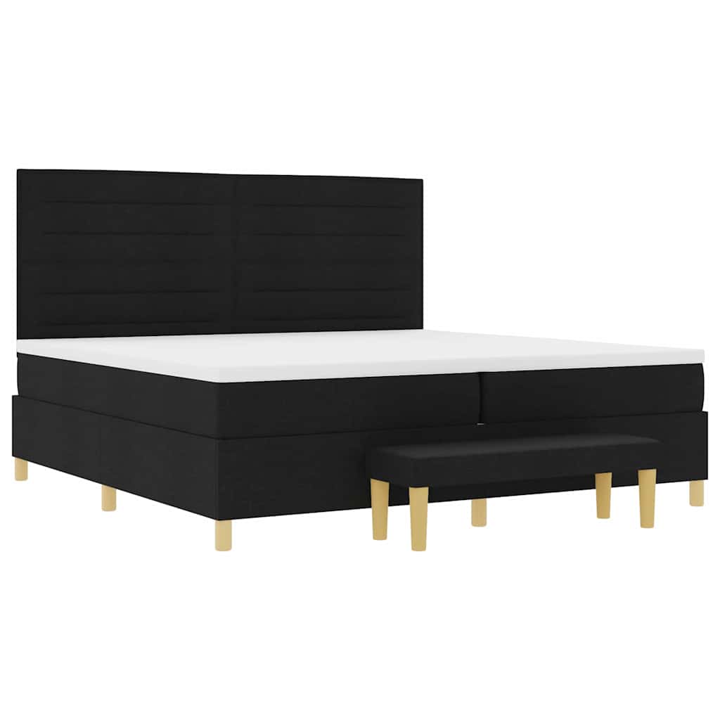 Boxspringbett mit Matratze Schwarz 200 x 200 cm Stoff