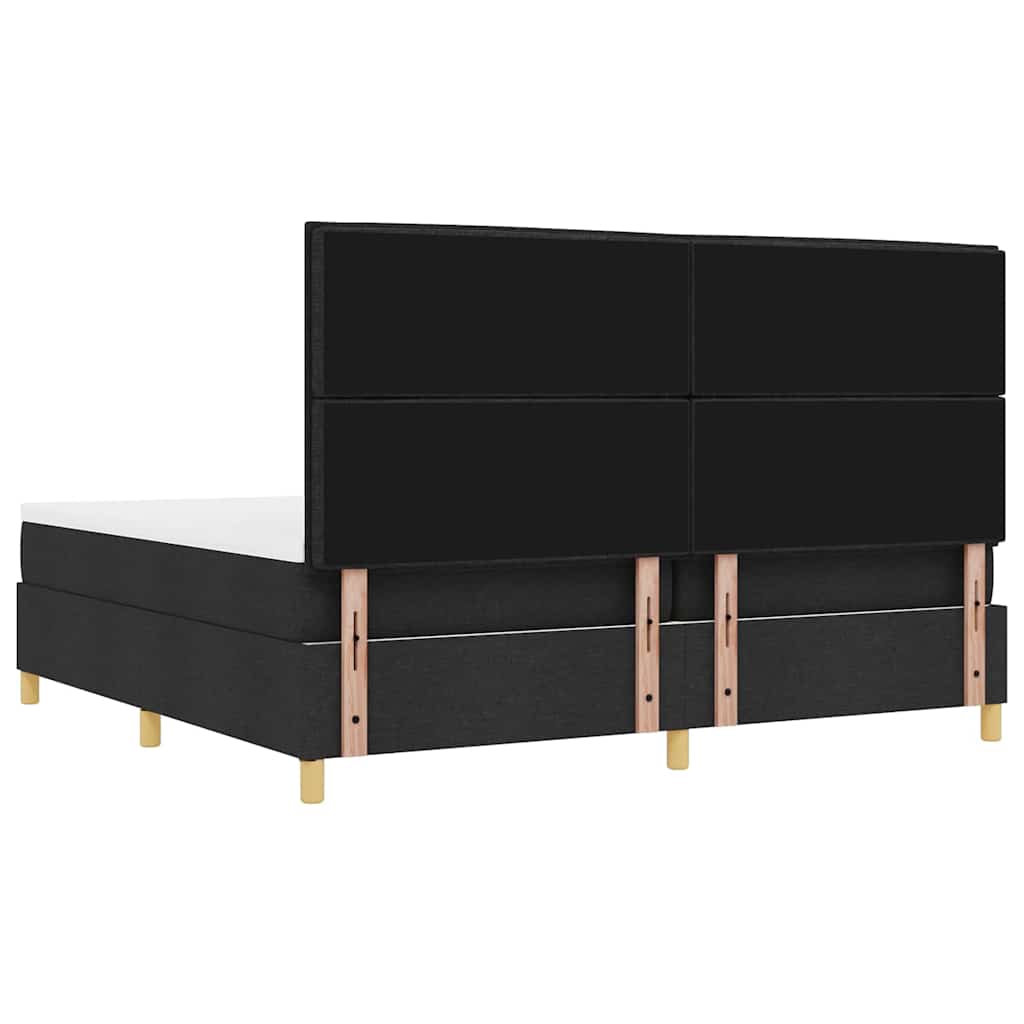Boxspringbett mit Matratze Schwarz 200 x 200 cm Stoff