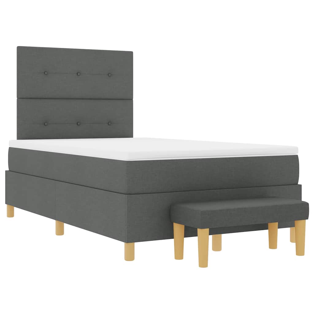 Boxspringbett mit Matratze Dunkelgrau 120 x 200 cm Stoff