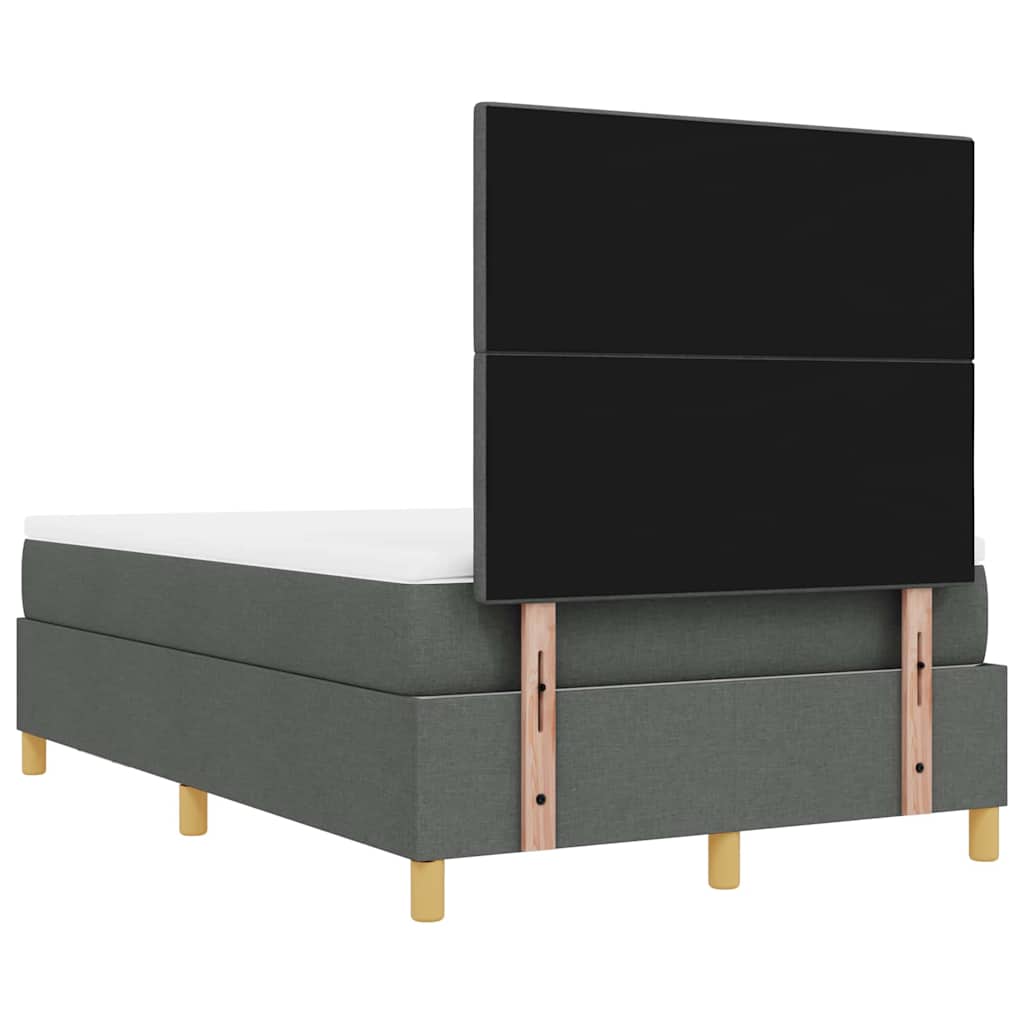 Boxspringbett mit Matratze Dunkelgrau 120 x 200 cm Stoff