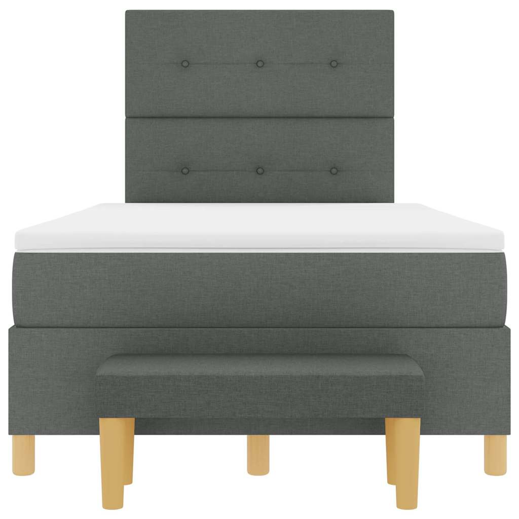 Boxspringbett mit Matratze Dunkelgrau 120 x 200 cm Stoff