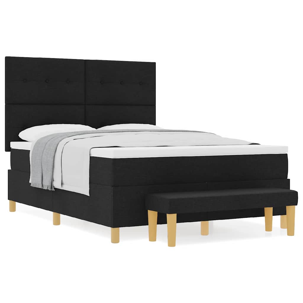 Boxspringbett mit Matratze Schwarz 160 x 200 cm Stoff