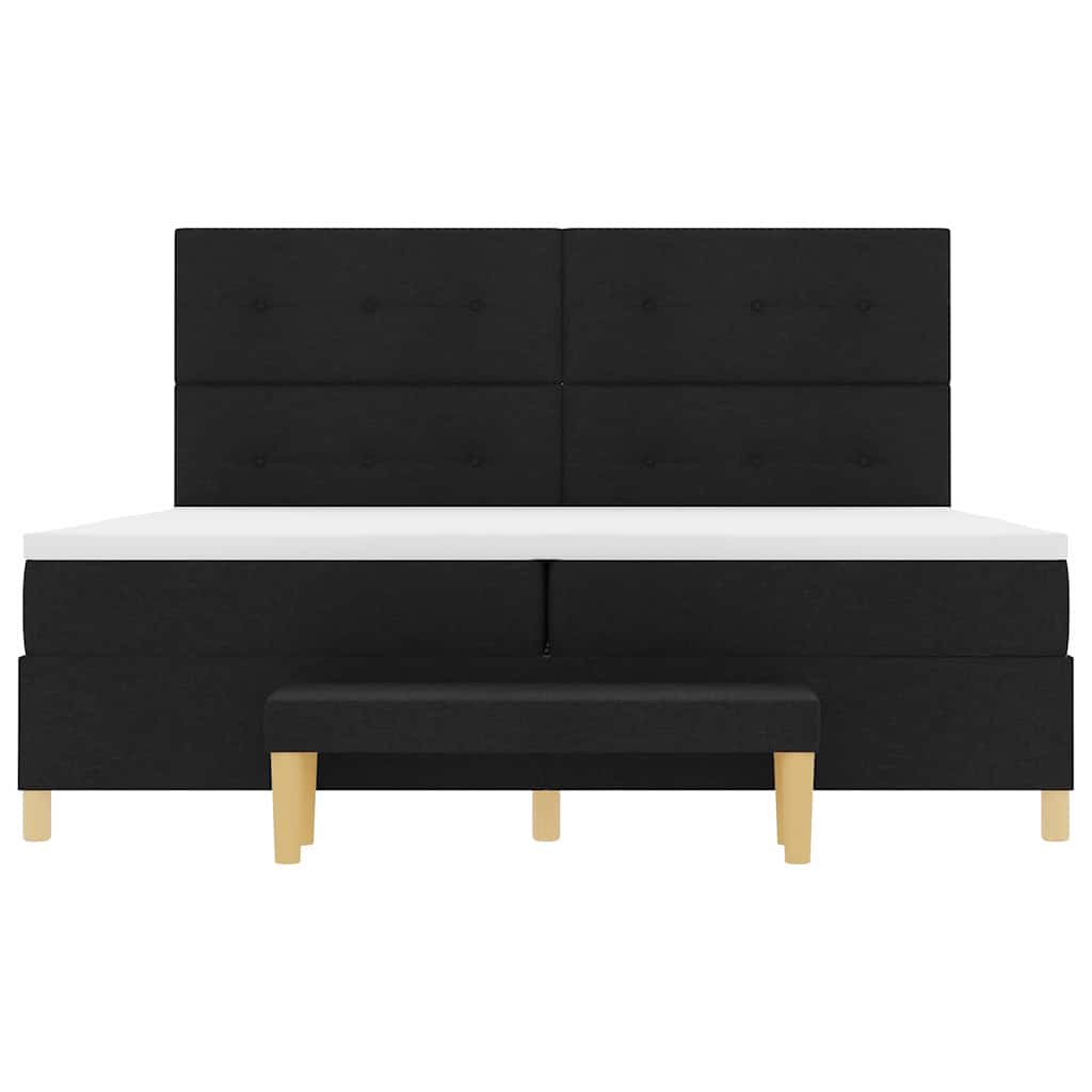 Boxspringbett mit Matratze Schwarz 200 x 200 cm Stoff