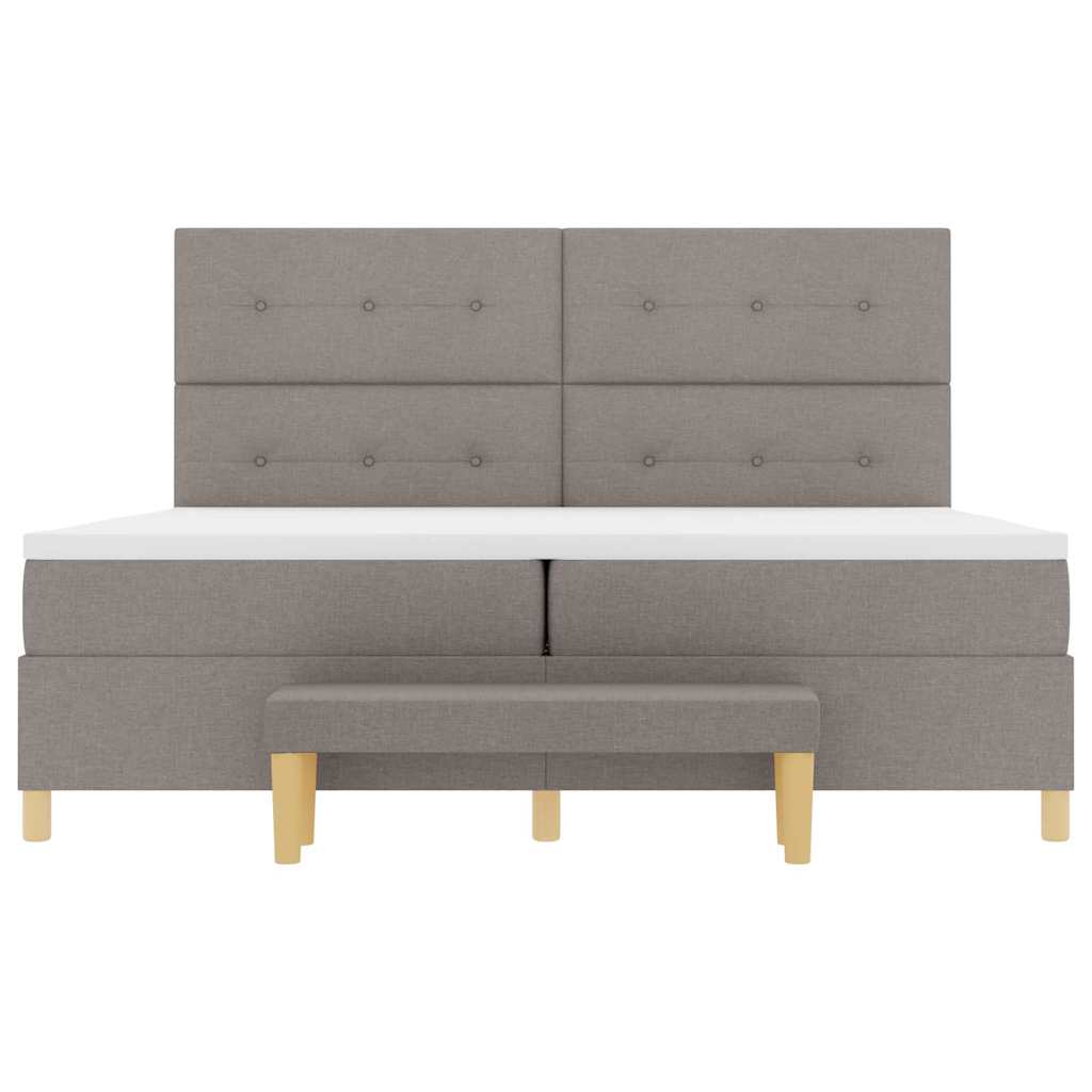 Boxspringbett mit Matratze Taupe 200 x 200 cm Stoff
